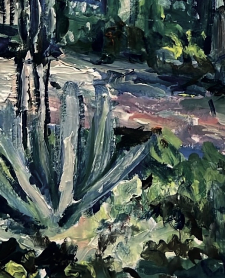Garden plants detail from the painting Kotsiubynsky Estate